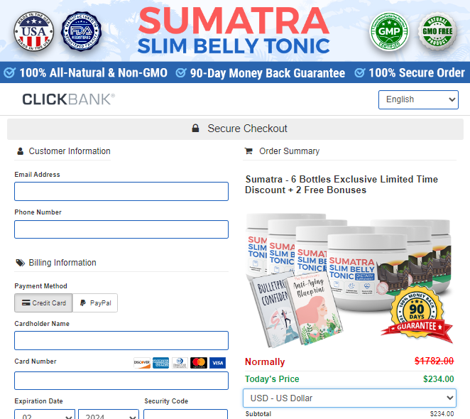 Sumatra Slim Belly Tonic buy